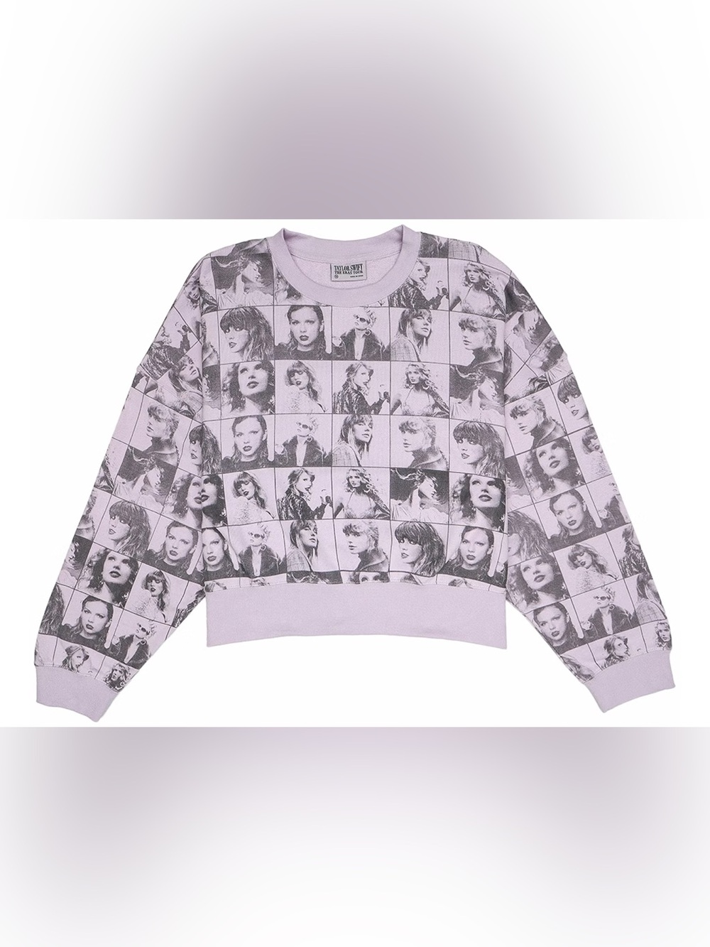 Official Taylor Swift The Eras Tour Cropped Lavender Pullover Sweatshirt Medium